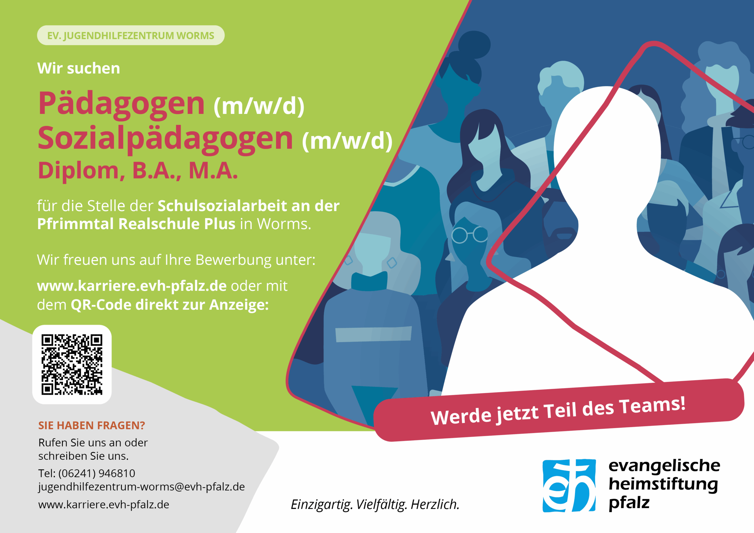 Wir suchen Pädagogen und Sozialpädagogen: karriere.evh-pfalz.de Wir suchen Pädagogen und Sozialpädagogen: karriere.evh-pfalz.de